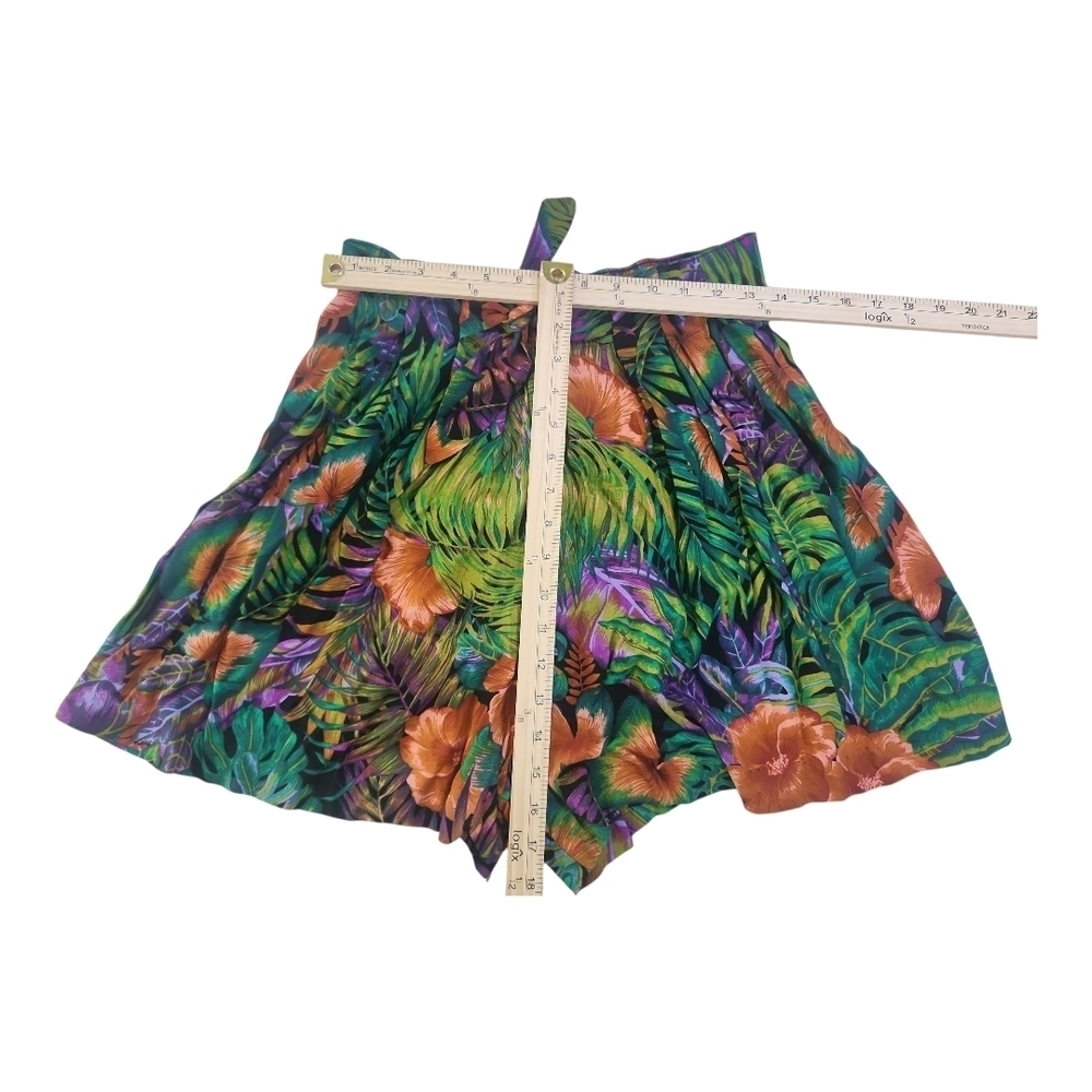 By Choice Tropical Rayon Shorts Size Large | Elastic Waist Floral Jungle Print - Picture 3 of 5